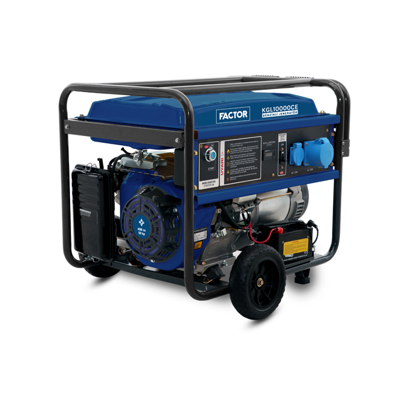 FACTOR 9.4 KVA BENZİNLİ İPLİ -MARŞLI MONOFAZ JENERATÖR
