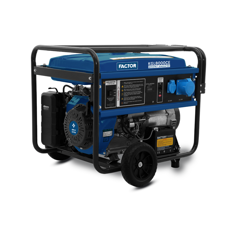 FACTOR 8,1 KVA BENZİNLİ İPLİ - MARŞLI MONOFAZ JENERATÖR
